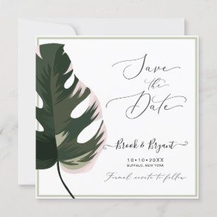 PixDezines Brokiga Monstera blad Inbjudningar