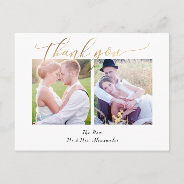 PixDezines Bröllop Tack/Modern Kalligrafi Vykort (Framsida)