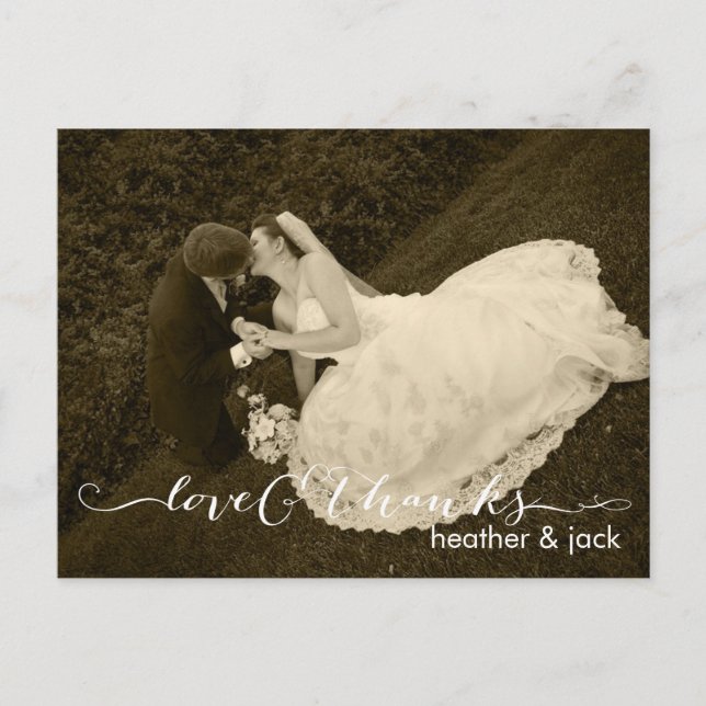 PixDezines Bröllop Tack Vykort (Framsida)