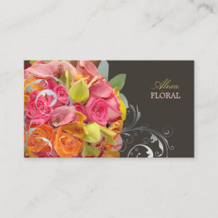 PixDezines bröllopsbukett, florist/diy färger Visitkort