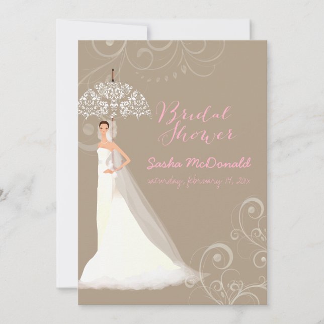 PixDezines bröllopsdusch/spetsparasoll/gör-det-sjä Inbjudningar (Framsida)