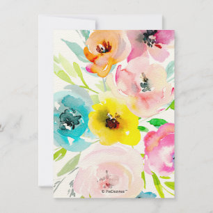 PixDezines Bröllopsdusch Vattenfärg Vår Blommig  Inbjudningar