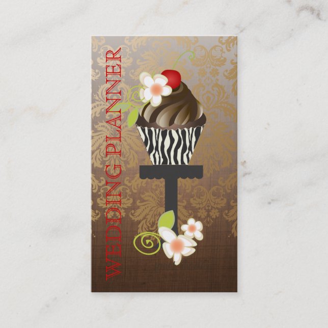 PixDezines, Bröllopsfixaren+Fidora Damask Visitkort (Framsida)