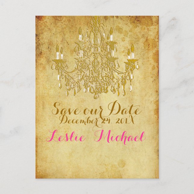 PixDezines bronze/faux foil/foton spara datumet Meddelande Vykort (Framsida)