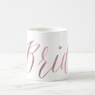 PixDezines Brud/Falskt Roséguld/Modern Skrift Kaffemugg