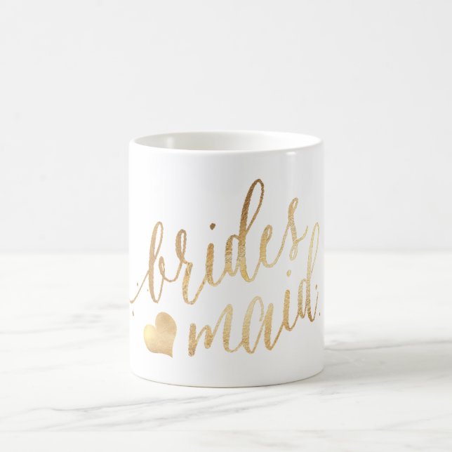 PixDezines Brudtärna/Falskt Guld/Modern Script Kaffemugg (Center)