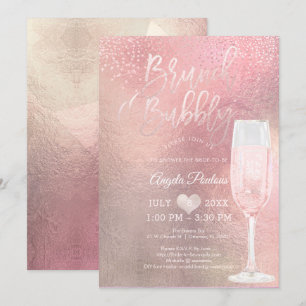 PixDezines Brunch Bubbly/ Konfetti + Ombre Rosa Inbjudningar