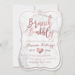 PixDezines Brunch Bubly/Faux Ro Guld Marble Inbjudningar
