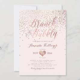 PixDezines Brunch N BubLY/Ro Guld confetti Inbjudningar