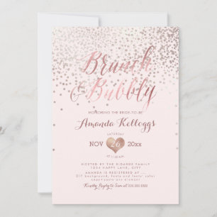 PixDezines Brunch N BubLY/Ro Guld confetti Inbjudningar