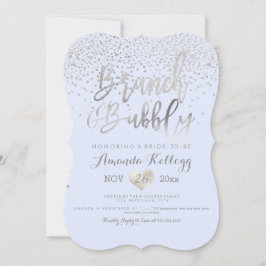 PixDezines Brunch N BubLY/Silver Confetti Inbjudningar
