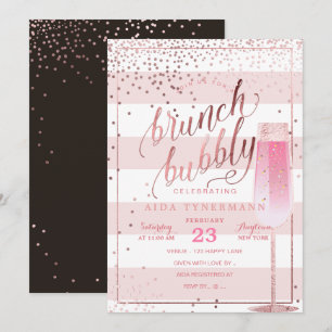 PixDezines Brutch+Bubbelfaux Ro-konfetti Guld Inbjudningar