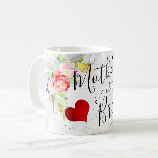 PixDezines Budens mamma/Blommigt vattenfärg Kaffemugg (Framsida vänster)