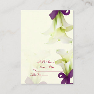 PixDezines bukett, vita calla liljor Placeringskort