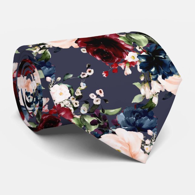 PixDezines  Burgundy Navy Watercolor Flowers Slips (Rullad)