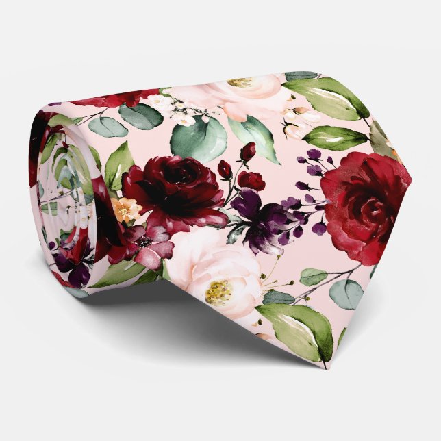 PixDezines  Burgundy Watercolor Flowers Slips (Rullad)