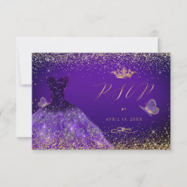 PixDezines Butterflies Quinceanera OSA, Lila Inbjudningar