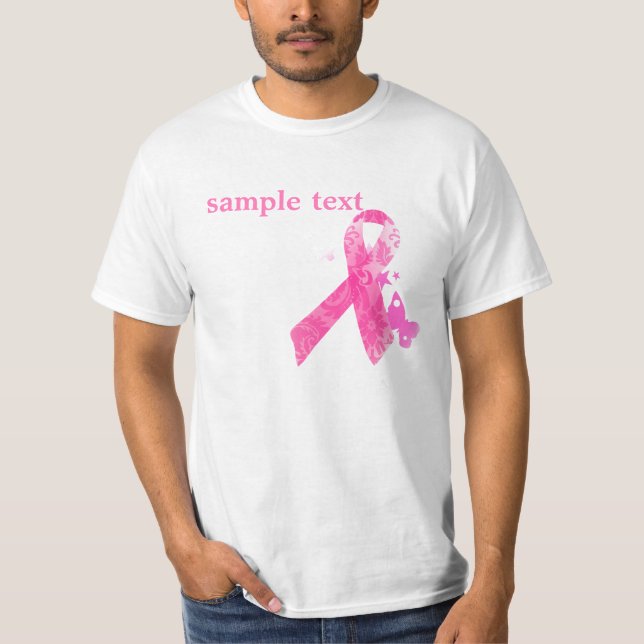 PixDezines Cancer Awareness, Rosa Ribbon T-shirt (Framsida)