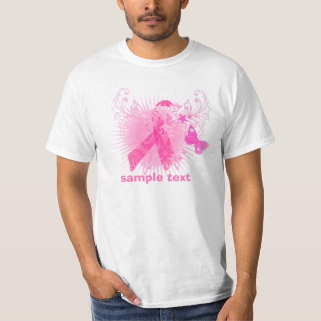 PixDezines Cancer Medvetenhet, Rosa Band Tröja (Framsida)