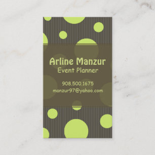 PixDezines Celery Polka dots och pin rand Visitkort