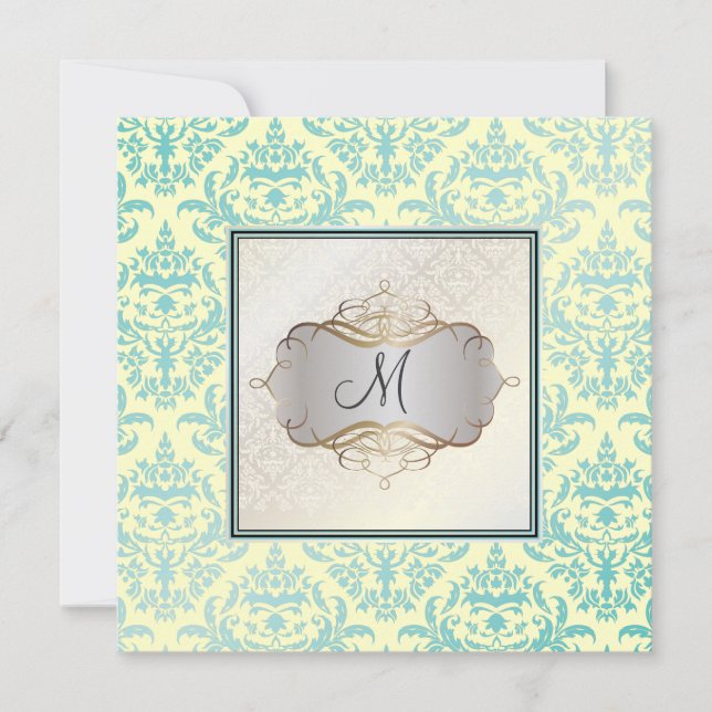 PixDezines Céline Damask, Pearl Inbjudningar (Framsida)