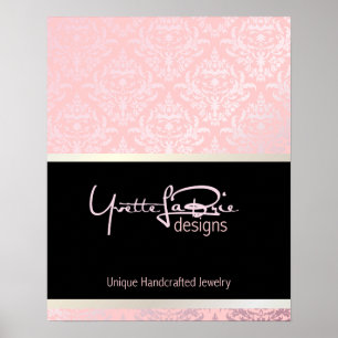 PixDezines Céline Damask, Rosequartz + Rosa Poster