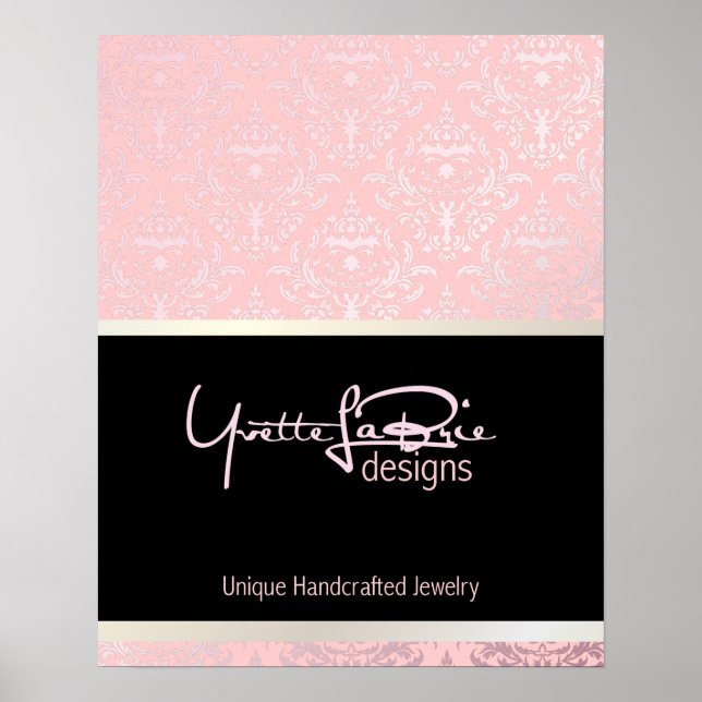 PixDezines Céline Damask, Rosequartz + Rosa Poster (Framsidan)