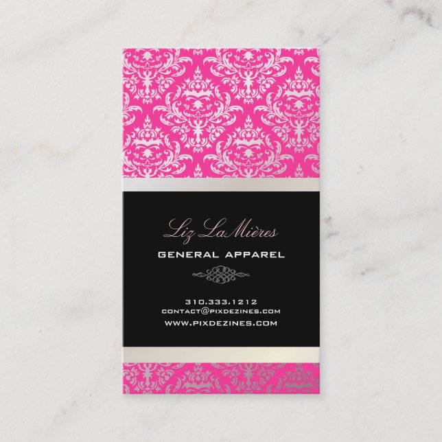 PixDezines Céline Damask Visitkort (Framsida)