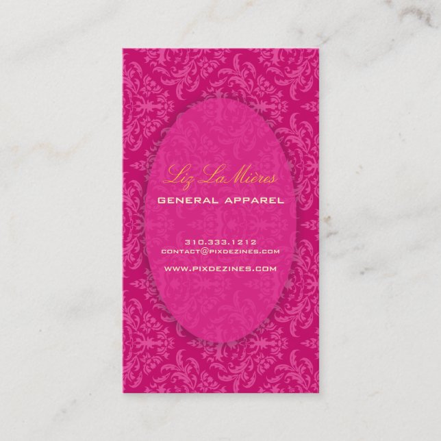 PixDezines Céline Damask Visitkort (Framsida)