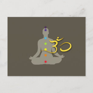 PixDezines Chakra Färg+Om-symbol Vykort