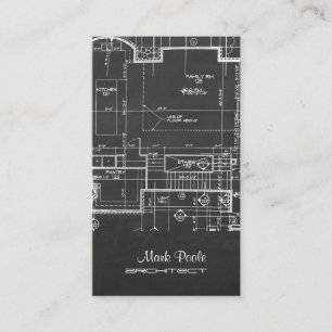 PixDezines chalkboard architect-modeller Visitkort