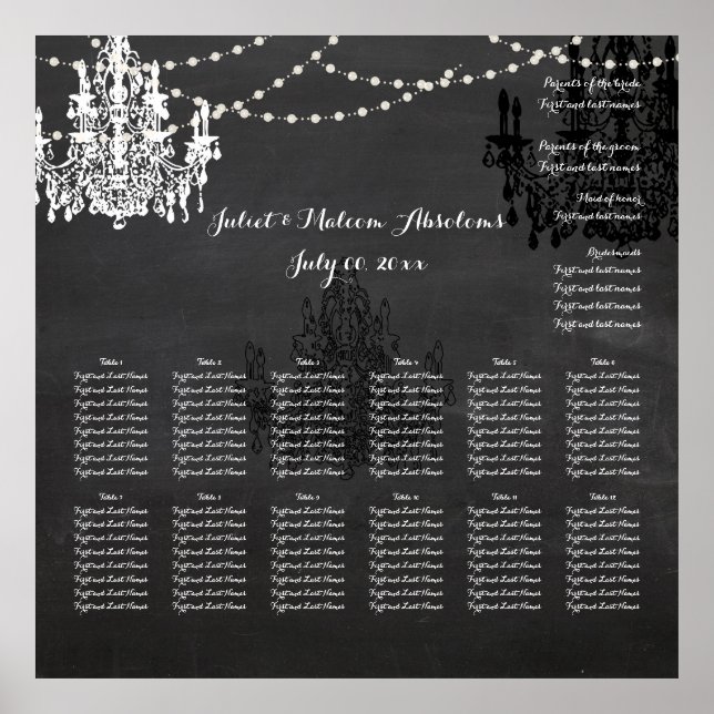 PixDezines chalkboard/chadeliers/sätesdiagram Poster (Framsidan)