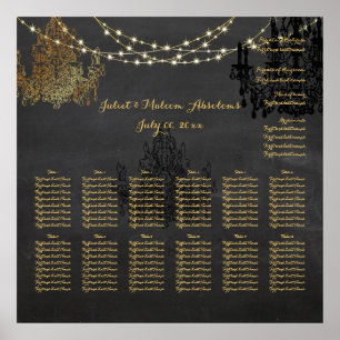 PixDezines chalkboard/chadeliers/sätesdiagram Poster
