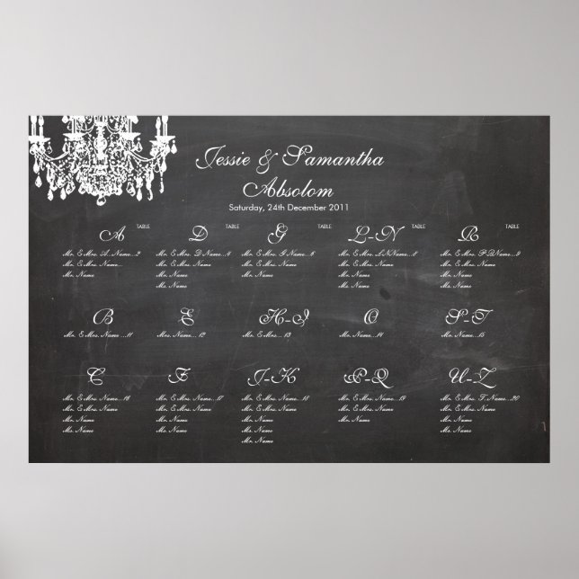PixDezines chalkboard+chandelier/sittdiagram Poster (Framsidan)
