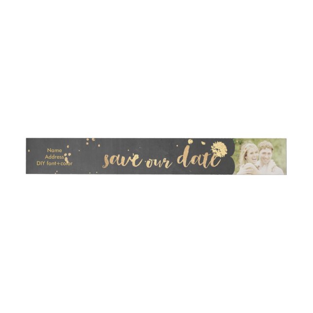 PixDezines chalkboard/faux guld stänk Etikettband (Individuell)