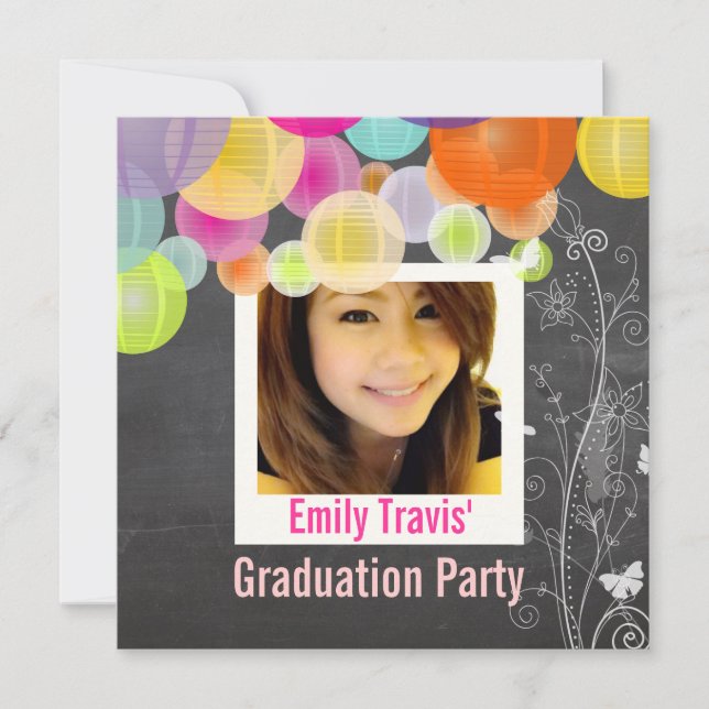 PixDezines chalkboard, fiesta för utomhusbruk, par Inbjudningar (Framsida)