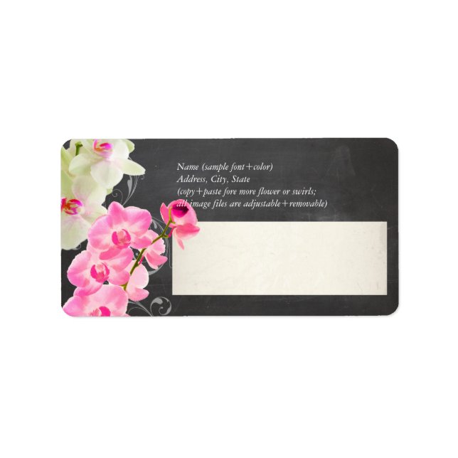 PixDezines chalkboard+kona rosa orchid Adressetikett (Framsidan)