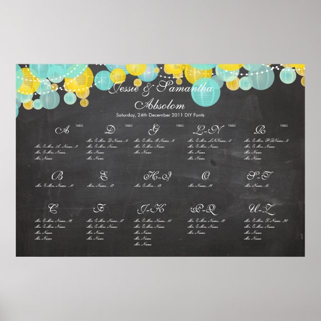 PixDezines chalkboard+lanternor/sittdiagram Poster (Framsidan)