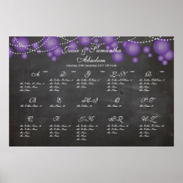 PixDezines chalkboard+lila lantern/sätesdiagram Poster