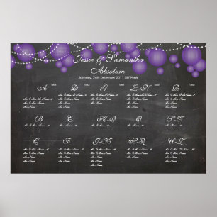 PixDezines chalkboard+lila lantern/sätesdiagram Poster