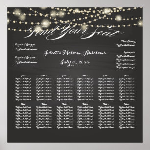 PixDezines Chalkboard/ljus-strängar/sätesdiagram Poster