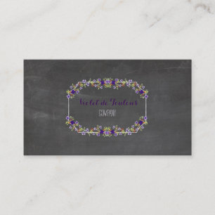 PixDezines Chalkboard+Petite Fleurs Visitkort