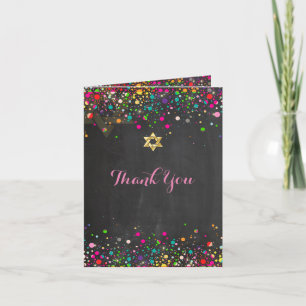 PixDezines Chalkboard Rainbow Confetti/Tack Tack Kort
