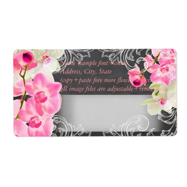 PixDezines chalkboard+rosa kona orchid Fraktsedel (Framsidan)