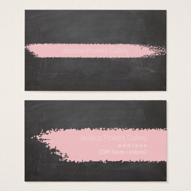 PixDezines Chalkboard, rosa krita Visitkort (Framsida & baksida)