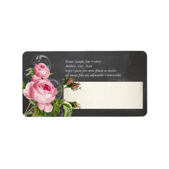 PixDezines chalkboard+vintage ro Adressetikett (Framsidan)