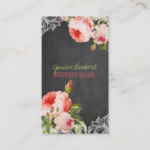 PixDezines Chalkboard+Vintage Ro Visitkort