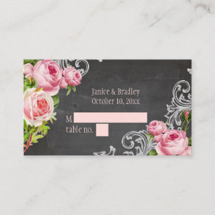 PixDezines Chalkboard+Vintage Rosor/bord-kort Placeringskort