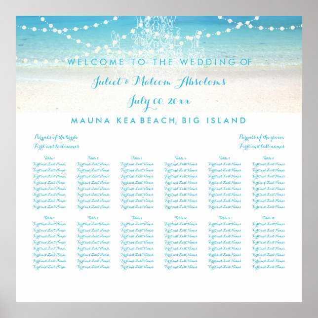 PixDezines Chandelier/Beach/sätesdiagram Poster (Framsidan)