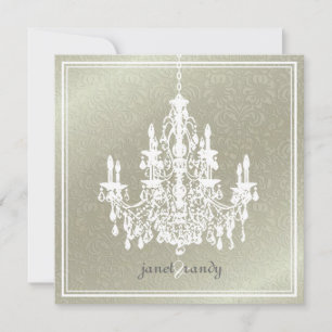 PixDezines Chandelier+Fidora Damask-bakgrund Inbjudningar